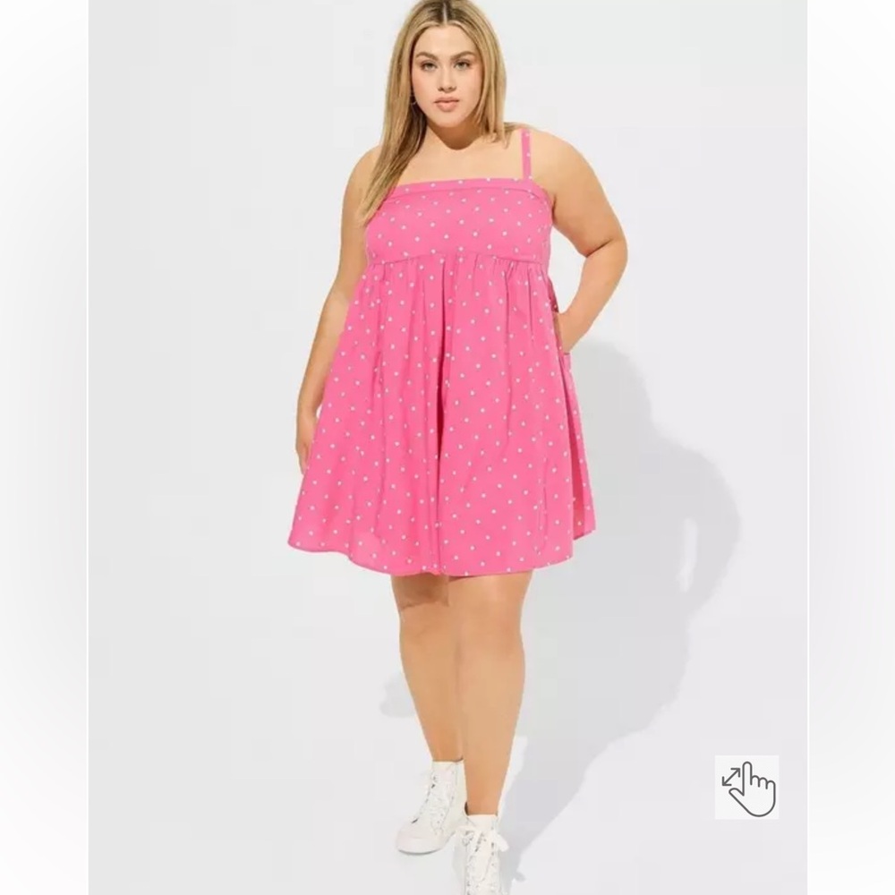 Torrid Pink Dress with White Dots